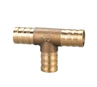 10pcs Connector Copper Air Fuel Water Tube Brass Pipe Fitting Barbed Joint Coupler For 4mm 5 6 8 10 12(T-3-way,14mm (10pcs))