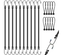 10PCS Correas Elásticas con Ganchos, Pulpos Elásticos con Gancho, Cuerda Elástica con Gancho para Lonas,Cuerdas Elásticas Negro para Equipaje, Muebles, Coche, Fijación de Carga de Moto-30cm