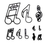 10Pcs Cortadores De Fondant De Música, Toppers De Pastel De Música, Juego De Cortadores De Galletas, Decoraciones Musicales