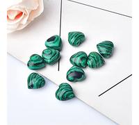 10Pcs Crystal Rose Quartz Heart Stone Amethyst Tigers Eye Home Decor Crafts Love Gems DIY Gift (Color : Malachite, Size : 10pcs)