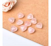 10Pcs Crystal Rose Quartz Heart Stone Amethyst Tigers Eye Home Decor Crafts Love Gems DIY Gift (Color : Rose Quartz, Size : 10pcs)
