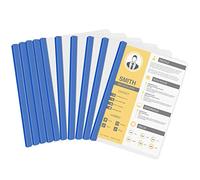 10pcs Cubiertas Transparentes Informes, A4 Reporte de Barra Deslizante, Cubierta de Archivo Plástico con Barra Deslizante para Archivos Oficina Documentos.Sostener Hasta 40 Papeles(Azul)