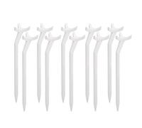 10pcs Curved Tees | 3 - Point Support for Stable Swing | Sturdy Plastic Tees for Training/Practice | Lightweight Accessories (White)