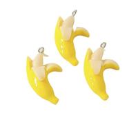 10pcs Cute Resin Fruit Apple Banana Mango Orange Cherry Strawberry Charms For Jewelry Making DIY Earrings Key Chains para Llaves de casa y Mochilas(Gold-Color)