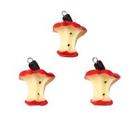 10pcs Cute Resin Fruit Apple Banana Mango Orange Cherry Strawberry Charms For Jewelry Making DIY Earrings Key Chains para Llaves de casa y Mochilas(Brown)