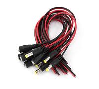 10PCS DC Pigtail Cable, 12V Macho y Hembra Cable de alimentación CCTV Cámara de Seguridad Cable de alimentación de vídeo
