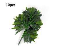 10pcs de Bambú Falsas de Árbol Artificiales de Bambú Postes de Bambú Jardín Rama Individual Hojas de Bambú Pequeñas Decoración de Paisaje Interior Bambú
