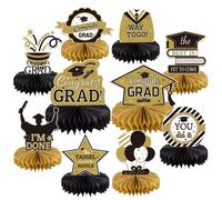 10pcs Decoraciones de graduacin Clase de 2025 centros de mesa Felicidades Grade de paneles de panal para favores para fiestas de graduacin 2025