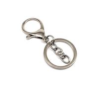 10pcs DIY Keychain Car Key Ring Leather Hand Bag Purse Jewelry Pendant Trigger Snap Findings Hook Clasp Clip Split Ring(tipo A plateado)