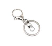 10pcs DIY Keychain Car Key Ring Leather Hand Bag Purse Jewelry Pendant Trigger Snap Findings Hook Clasp Clip Split Ring(Type B Silver)