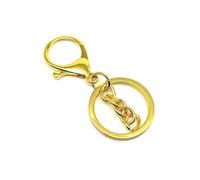 10pcs DIY Keychain Car Key Ring Leather Hand Bag Purse Jewelry Pendant Trigger Snap Findings Hook Clasp Clip Split Ring(Type A Gold)