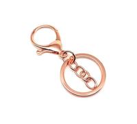 10pcs DIY Keychain Car Key Ring Leather Hand Bag Purse Jewelry Pendant Trigger Snap Findings Hook Clasp Clip Split Ring(Type A Rose Gold)