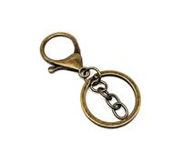 10pcs DIY Keychain Car Key Ring Leather Hand Bag Purse Jewelry Pendant Trigger Snap Findings Hook Clasp Clip Split Ring(Type A Antique Brass)