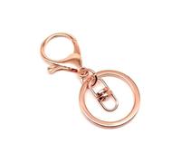 10pcs DIY Keychain Car Key Ring Leather Hand Bag Purse Jewelry Pendant Trigger Snap Findings Hook Clasp Clip Split Ring(Type B Rose Gold)