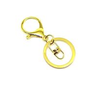 10pcs DIY Keychain Car Key Ring Leather Hand Bag Purse Jewelry Pendant Trigger Snap Findings Hook Clasp Clip Split Ring(Type B Gold)