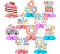 10pcs Donut 1er cumpleaos Centresis de panal decoracin de la fiesta para nia primero una dulce dona Centro de mesa 3D fiesta feliz cumpleaos