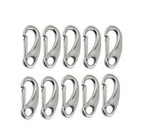 10PCS Egg Shape Snap Hooks 304 Stainless Steel 40mm 50mm 70mm Length Safety Metal Quick Release Spring Hook Link(40mm)