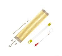10Pcs Fiberglass Cable Puller Rods 45cm Yellow Hook | 10-piece set, 45cm each, yellow high-vis, metal hook end, para ideal for tight spaces
