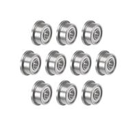 10pcs Flanged Deep Groove Ball Bearings,Suitable for industrial machinery, as a bearing replacement; low noise.,Plata,6x15x5 mm