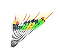 10Pcs Flotadores de Pesca Madera Abeto Juego Bobbers Herramientas