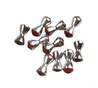 10pcs Fly Tying Essentials 3D Mancuerna Ojos en forma de Mancuerna para Mejorar Técnicas de Pesca (L Rojo