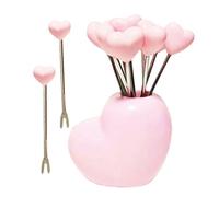 10pcs Forchettine Da Antipasto - Cuore Fragola Acciaio | Mini Spiedini Con Supporto | Set Di Utensili Da Cucina Per Insalata Frutta Postre Salumi | Riutilizzabili Decorazione Tavola Festa Casa