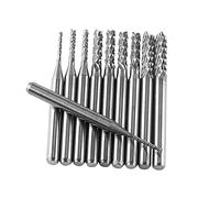 10pcs Fresas de Extremo de Carburo de Tungsteno Fresas de Perforación 1.0 Mm 1.5 Mm 2.0 Mm 2.5 Mm 3.0 Mm Diámetro de Borde de Corte para Placas de Circuito Plásticos Acero Inoxidable Y Cobre