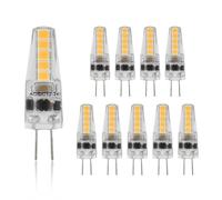 10pcs G4 led bombillas, 2W Bi pin base bombillas Dimmable para lámpara de techo lámpara demesa 2700K AC 12-24V, G4 led bombillasDimmable