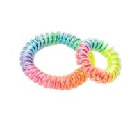 10Pcs High-elasticity Candy-colored Rainbow-style Spiral Telephone Cord Hair Ties Elastics
