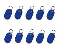10pcs IC+ID UID Rewritable Composite Key Tags Keyfob Dual Chip Frequency RFID 125KHZ T5577 EM4305+13.56MHZ Changeable Writable(Blue)