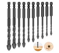 10PCS juego de brocas para azulejos con mango hexagonal broca universal para cerámica, vidrio juego de brocas para albañilería, vidrio, hormigón, pared, Ø 3-12 mm
