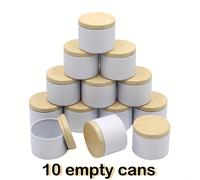 10pcs Latas de Vela Blancas de 4oz con Tapas - Tarros Metálicos para Hacer Velas, Contenedores de Almacenamiento para y Manualidades, Ideales para Regalos, Contenedores con Tapas, Lata de Vela
