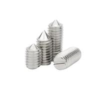 10pcs/lot M1.6 M2 M2.5 M3 M4 M5 M6 304 Stainless Steel (A2-70) Slotted Head Cone Point Grub Set Screw Tapered End Headless Bolt(25mm x10p,M3)