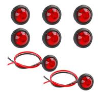 10Pcs Luz Indicadora de Marcador Redonda de LED Frontal y Lateral Trasera Luz de Marcador 12V, 3/4" Luces Laterales LED Redondas, para Camión RV Coche Remolque Van Caravana Impermeable (Rojo)