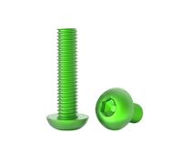 10pcs M2.5/M3/M4/M5/M6 Tornillos de máquina con cabeza de botón de hexagonal hueco en aleación de aluminio colorida, M6x25mm