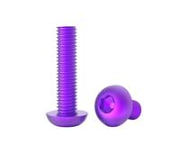 10pcs M2.5/M3/M4/M5/M6 Tornillos de máquina con cabeza de botón de hexagonal hueco en aleación de aluminio colorida, M5x25mm