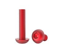 10pcs M2.5/M3/M4/M5/M6 Tornillos de máquina con cabeza de botón de hexagonal hueco en aleación de aluminio colorida, M5x10mm