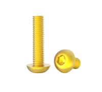 10pcs M2.5/M3/M4/M5/M6 Tornillos de máquina con cabeza de botón de hexagonal hueco en aleación de aluminio colorida, M5x25mm