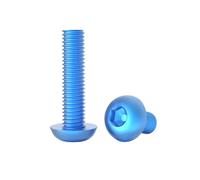 10pcs M2.5/M3/M4/M5/M6 Tornillos de máquina con cabeza de botón de hexagonal hueco en aleación de aluminio colorida, M5x25mm
