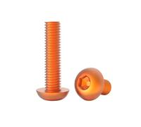 10pcs M2.5/M3/M4/M5/M6 Tornillos de máquina con cabeza de botón de hexagonal hueco en aleación de aluminio colorida, M5x25mm