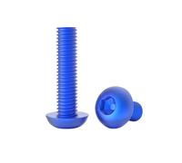 10pcs M2.5/M3/M4/M5/M6 Tornillos de máquina con cabeza de botón de hexagonal hueco en aleación de aluminio colorida, M5x25mm