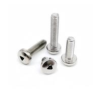 10pcs M2 M3 M4 A2-70 304 Stainless Steel Triangle Socket Triangular Slotted Round Pan Flat Countersunk Head Security Screw Bolt(Round head,M4x8mm)