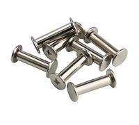 10pcs M5 * 60/70/80/90 / 100mm Tornillos de encuadernación, tornillo de álbumes de fotos, remanetas a presión Tornillo trasero, tornillos de montaje de acero chapado en níquel DUO ER