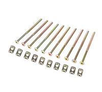 10pcs M6 120mm Tornillos para Muebles de Acero al Carbono con Tuercas Cilíndricas 6 mm - Conector de Sujeción para Juntas de Madera y Tableros Armarios