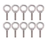 10Pcs M6x25 Eye Bolt 304 Stainless Steel Silver Lifting Round Ring Screw Fastener Hardware for Swing Hang Tie Down Outdoor