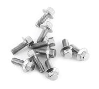 10pcs M8 Tornillos Pernos Sujetadores de Reborde de Acero Inoxidable 304 Hexagonal Pernos de Arandela de Cabeza de Tapa[M8*16]