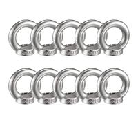 10Pcs M8 Tuerca de Anillo Tuerca de Elevación Acero Inoxidable Hardware en Forma de Anillo Hembra Sujetador de Tuerca Roscada para Accesorios de Elevación, Pulido de Superficie, Plata