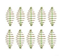 10pcs Metal Bait Cage Inline Feeder for Carp Thick Fishing Wire Mesh Trap Tackle Gold Black 2-5.5cm(3.3cm)
