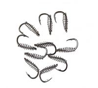 10pcs Mosca Pesca Gancho Ganchos De Alta Resorte del Acero Giratorio De Púas Plantilla De La Carpa con Agujero De Aparejos De Pesca Accesorios