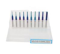 10pcs Nano Blue Coat End Mill CNC Router Bits 1/8in Shank Tungsten Steel Spiral Router Bits para PCB Carbon Fiber Hardwood (0.8-3.0 mm)